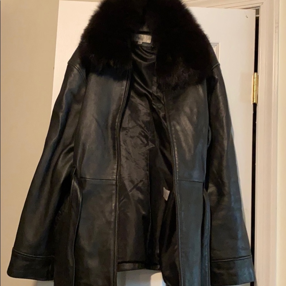 Black leather jacket